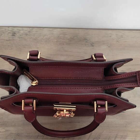 NWT Michael Kors Small Hamilton Satchel Merlot - Picture 7 of 10